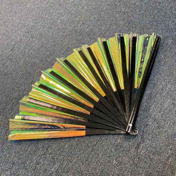 PRE-LOVED LASR - Warrior Iridescent Fluid Rave Fan- MISC008 - Picture 2 of 2